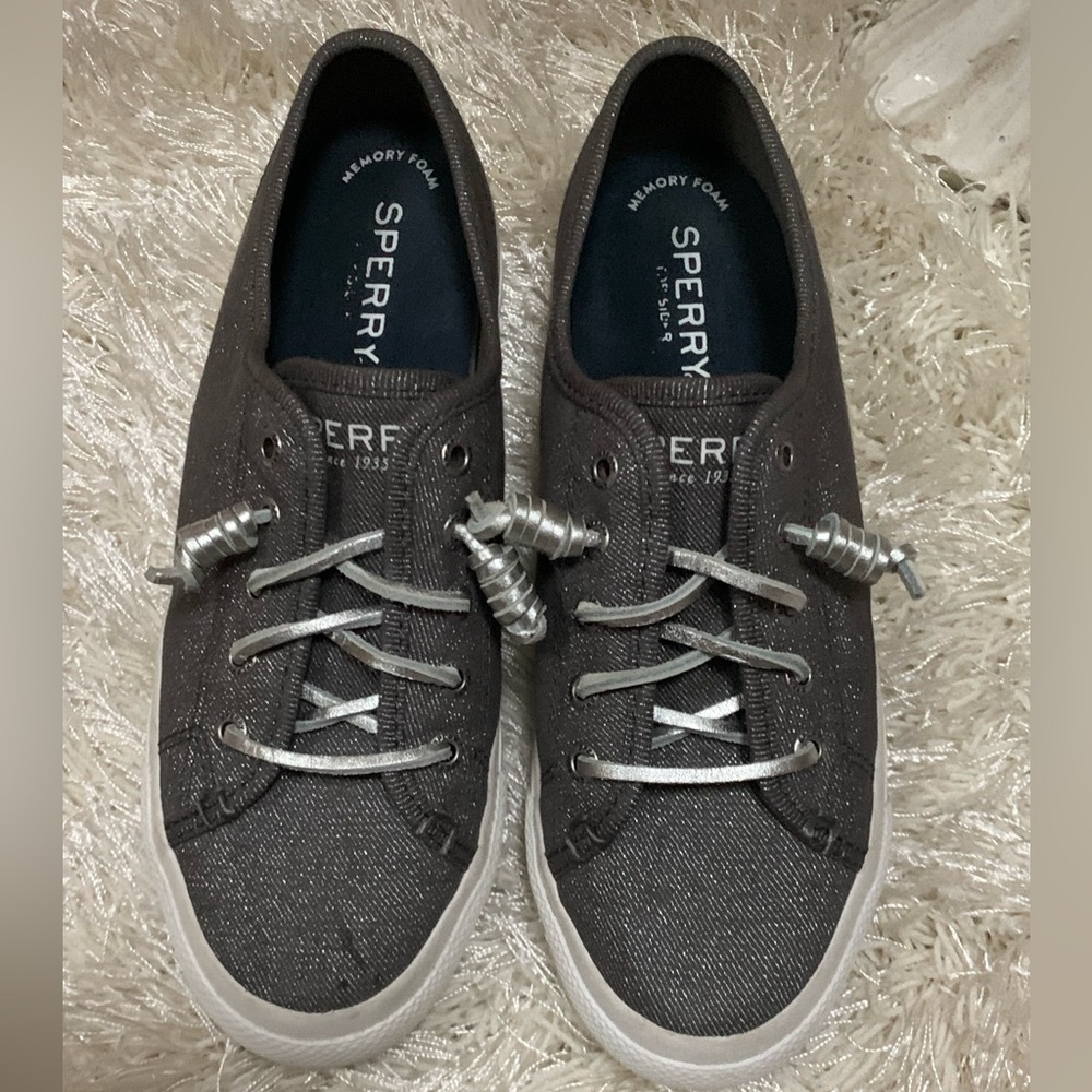 SPERRY Charcoal Grey Metallic Sneaker